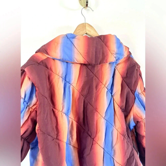 Find Me Now Aurora Puffer Copper Gradient Zip- Up Boxy Tencel Jacket Size XL/XXL - Picture 12 of 16
